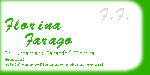 florina farago business card
